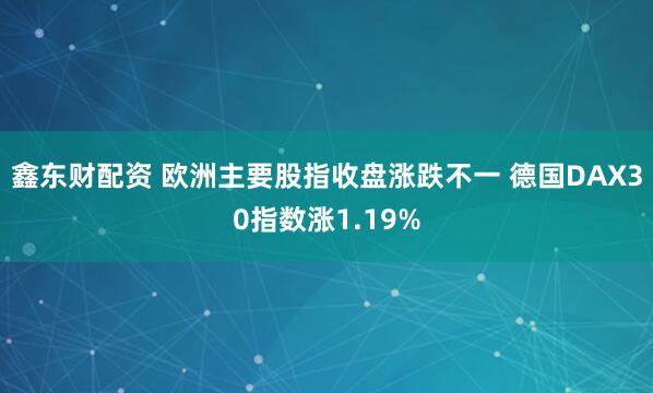 鑫东财配资 欧洲主要股指收盘涨跌不一 德国DAX30指数涨1.19%
